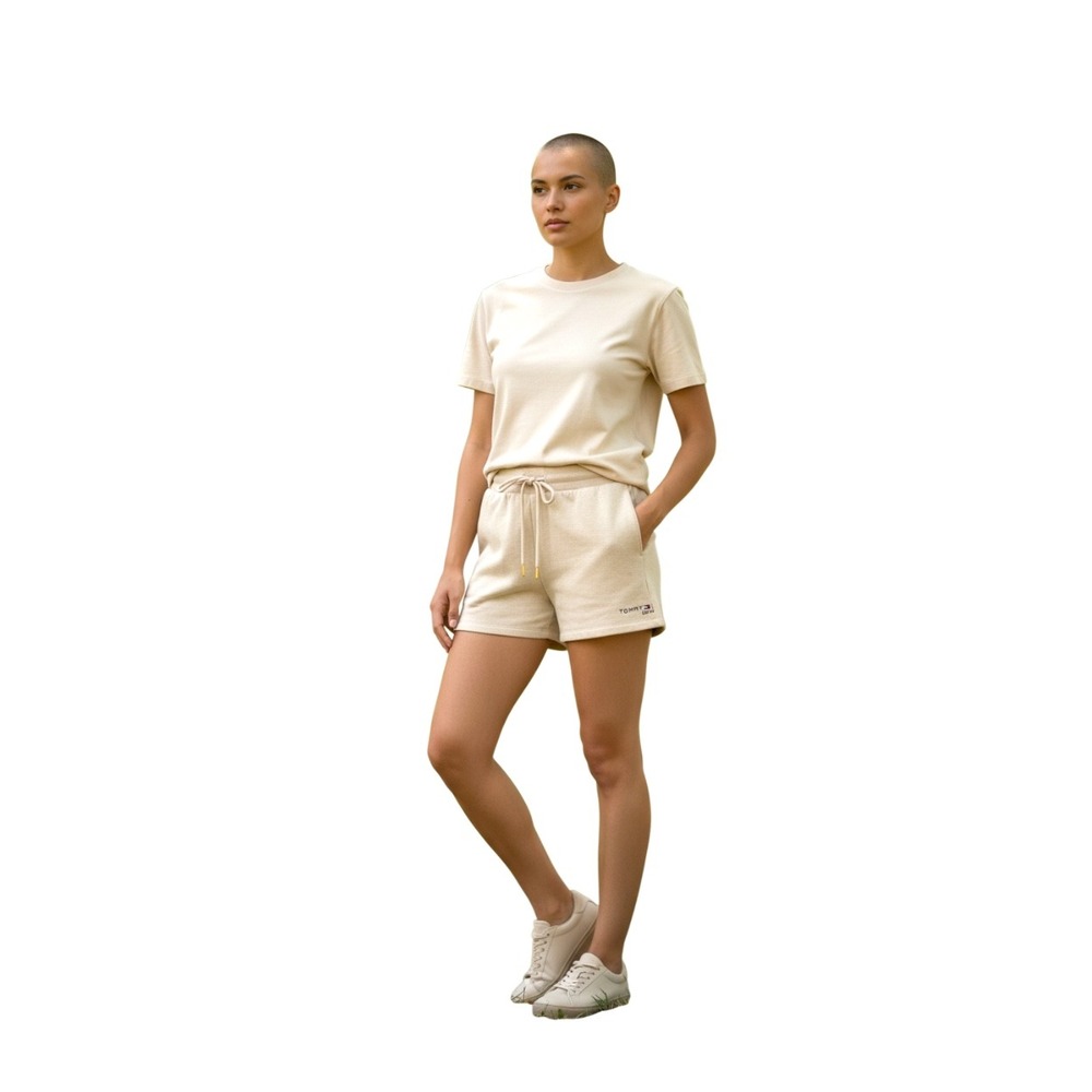 Tommy Hilfiger Women Beige Fleece Lounge Shorts Size L G